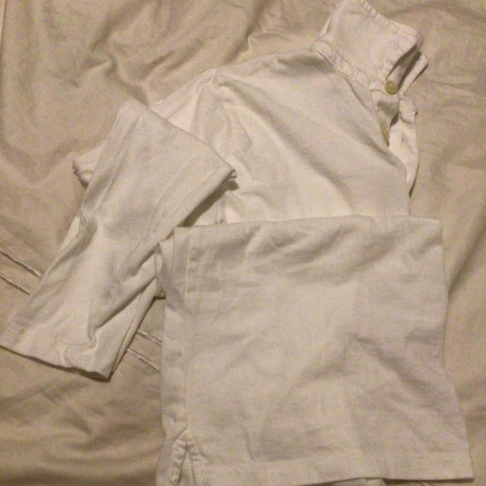 Boys Crewcuts White Layering Polo Sz 8